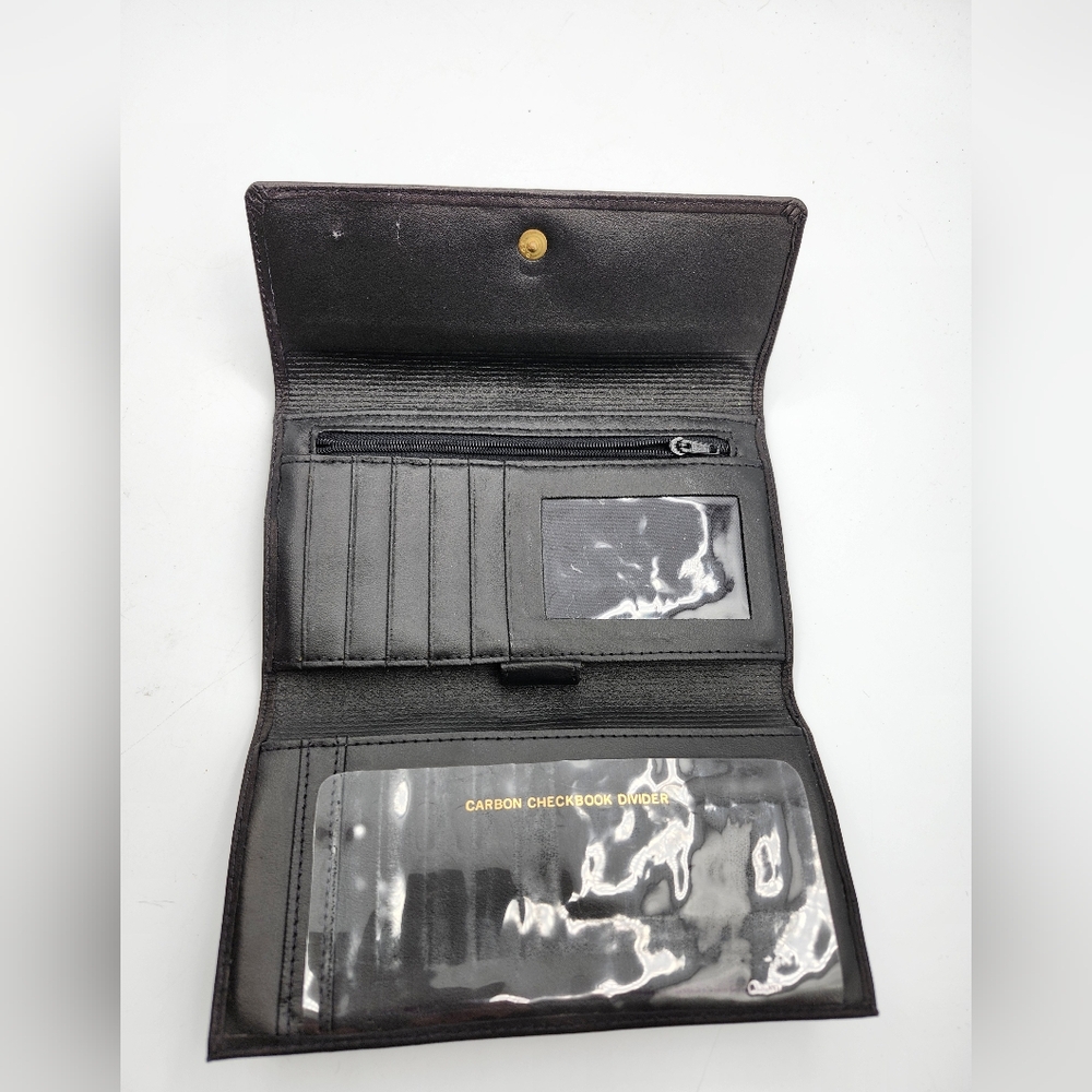 Vintage Amity Black Leather Cowhide Wallet - Picture 5 of 7